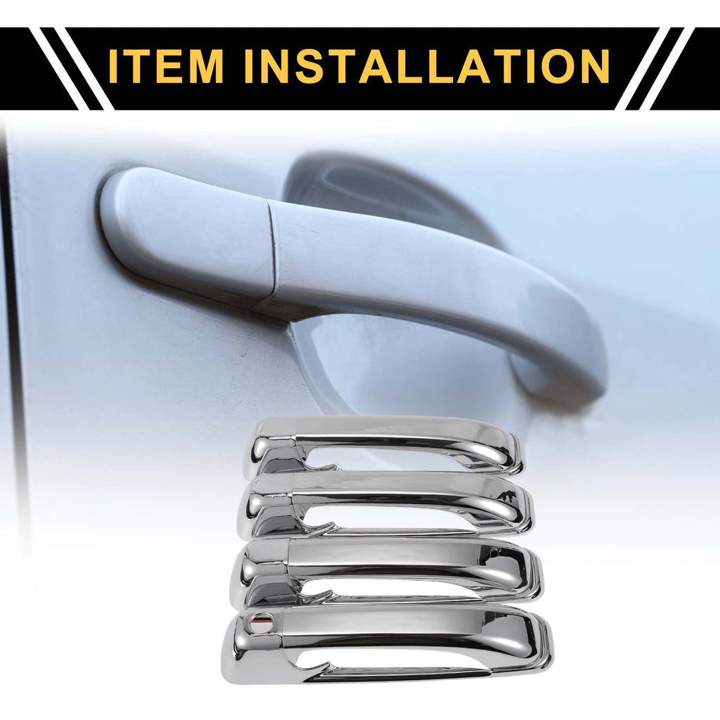 Set of 4 Car Door Handle Protectors for Dodge Ram 1500 (2009–2018) Silver Tone
