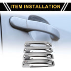 Set of 4 Car Door Handle Protectors for Dodge Ram 1500 (2009–2018) Silver Tone