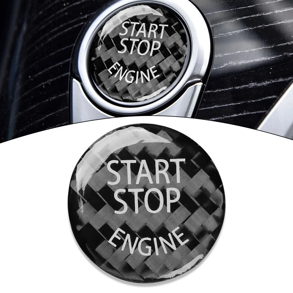 Carbon Fiber Keyless Start Button Cap Sticker for