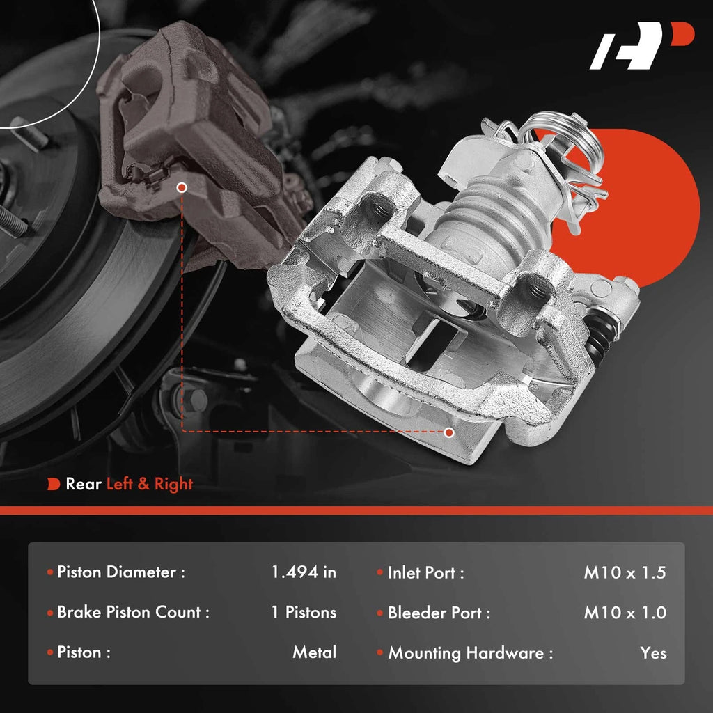 Pair Rear Brake Calipers for Chevrolet Malibu Pontiac G5 G6 Saturn Aura (2008–2012)