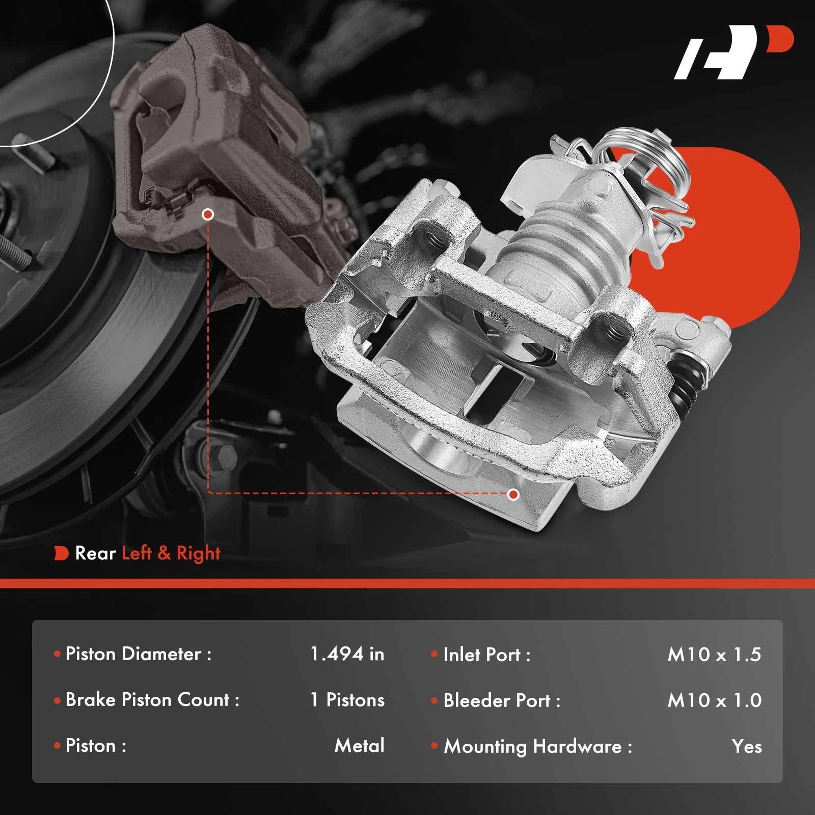 Pair Rear Brake Calipers for Chevrolet Malibu Pontiac G5 G6 Saturn Aura (2008–2012)