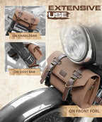 Canvas Handlebar Storage Bag for Motorcycle (Universal Fit)