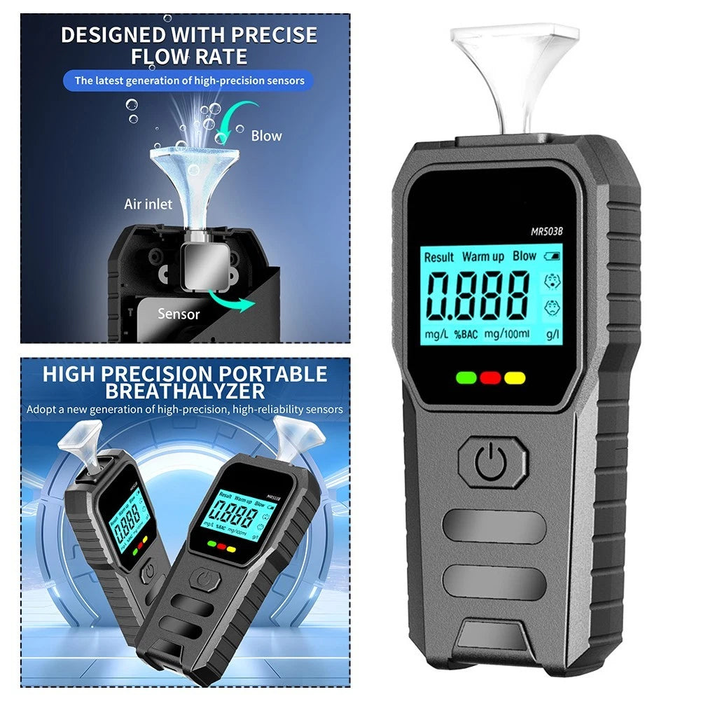 Breathalyzer with Voice Announced Readings for Universal Use (AAA Battery)