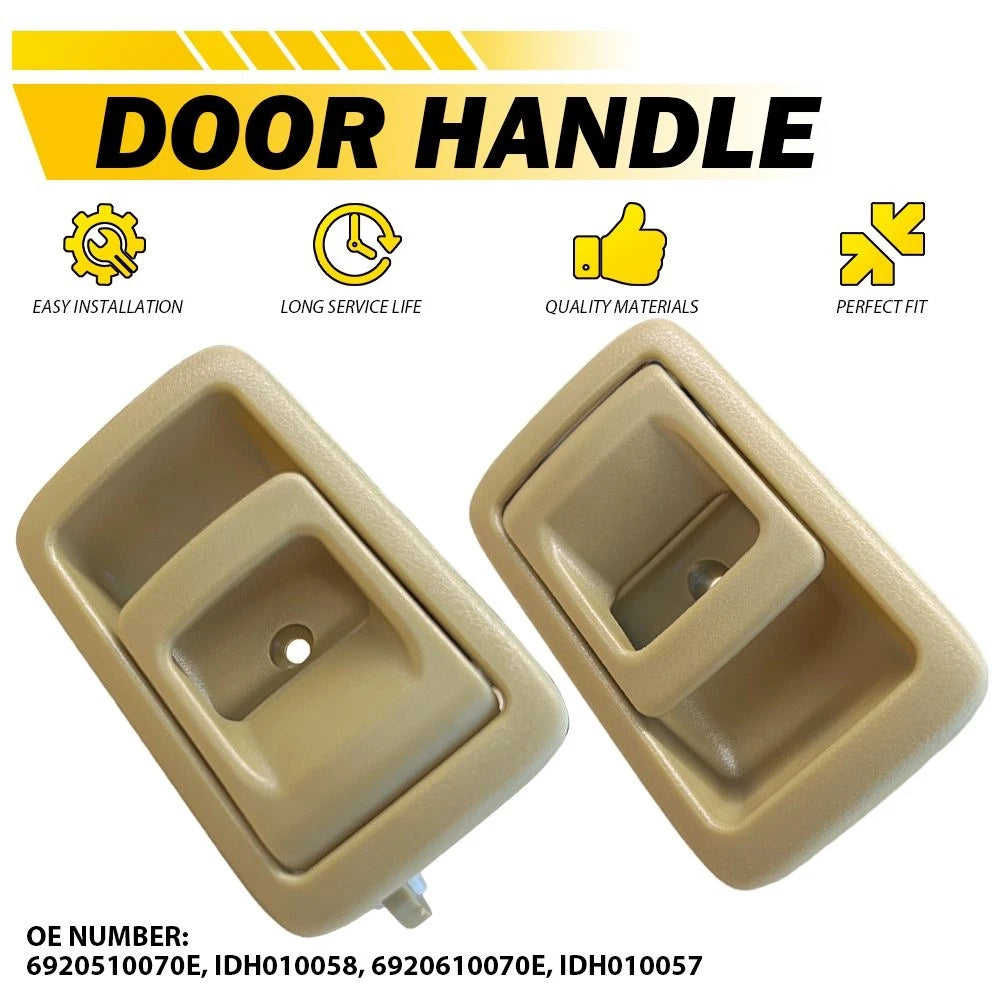 Set of 2 Interior Door Handles Beige for Toyota Tacoma (2001–2004), Camry (1987–1991)