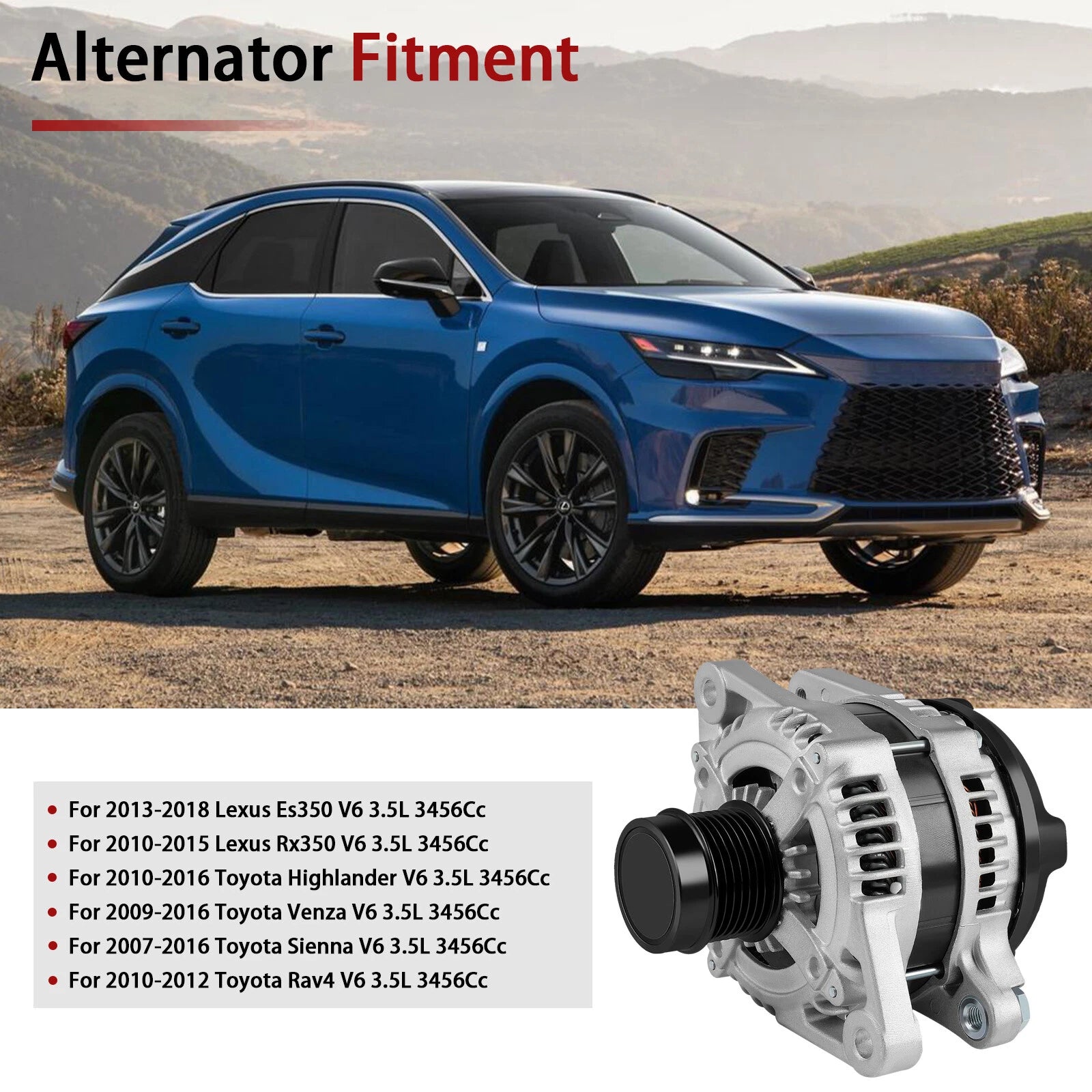 Alternator for Toyota Highlander Sienna (2011-2016)