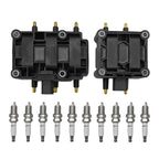 Set of 2 Ignition Coils & 10 Iridium Spark Plugs for Dodge Ram 2500 3500 (1994–1996)