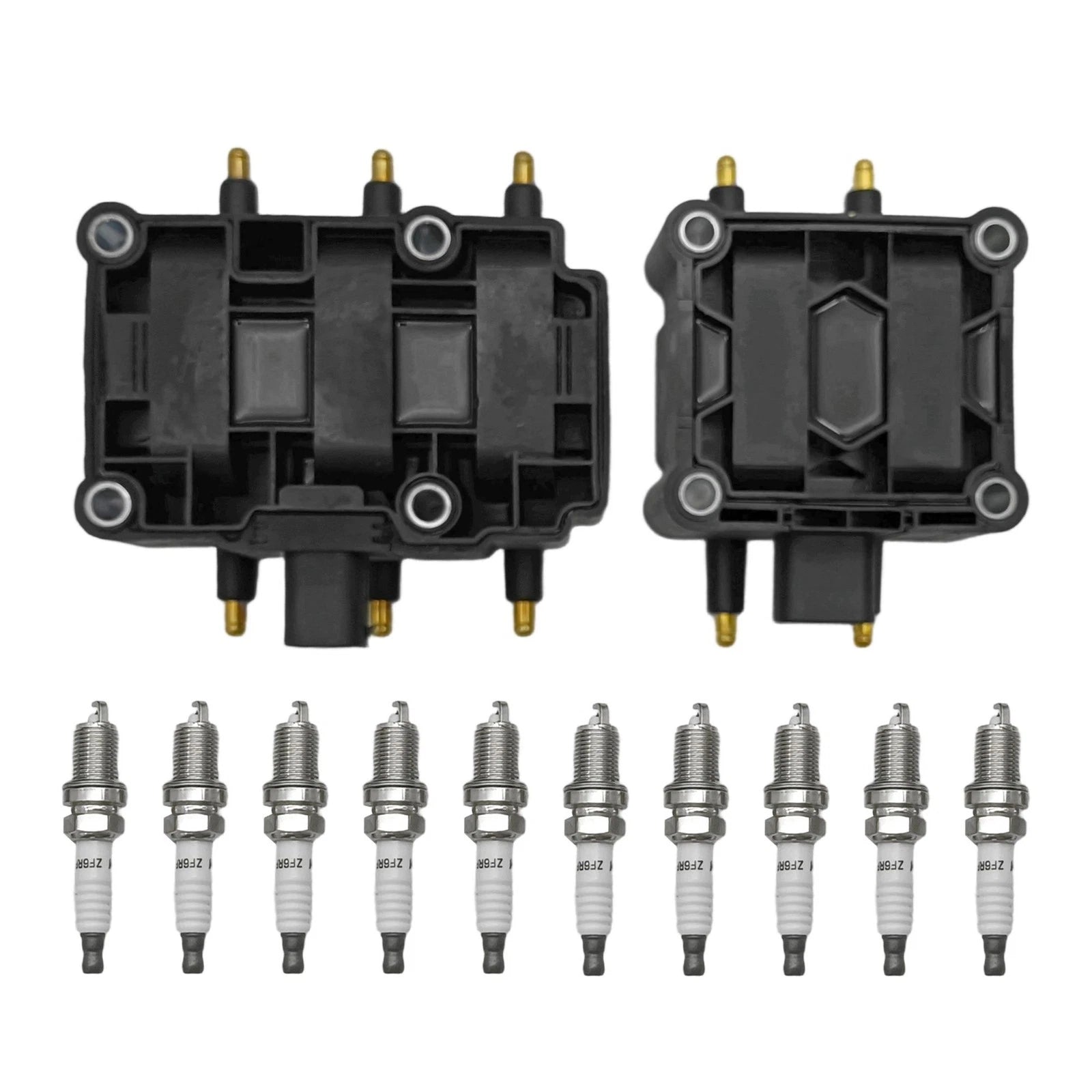 Set of 2 Ignition Coils & 10 Iridium Spark Plugs for Dodge Ram 2500 3500 (1994–1996)