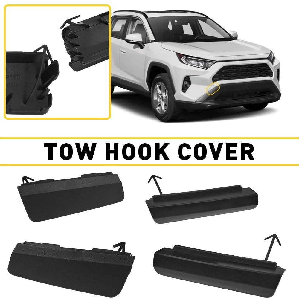 Set of 4 Front Bumper Tow Hook Eye Cover Caps for Toyota RAV4 (2019–2023)