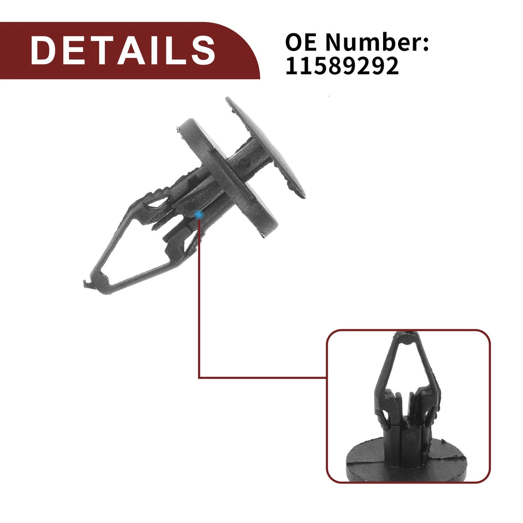 100 Pcs Front Fender Skirt Clip for Chevrolet GMC C K Trucks (2007–2008)