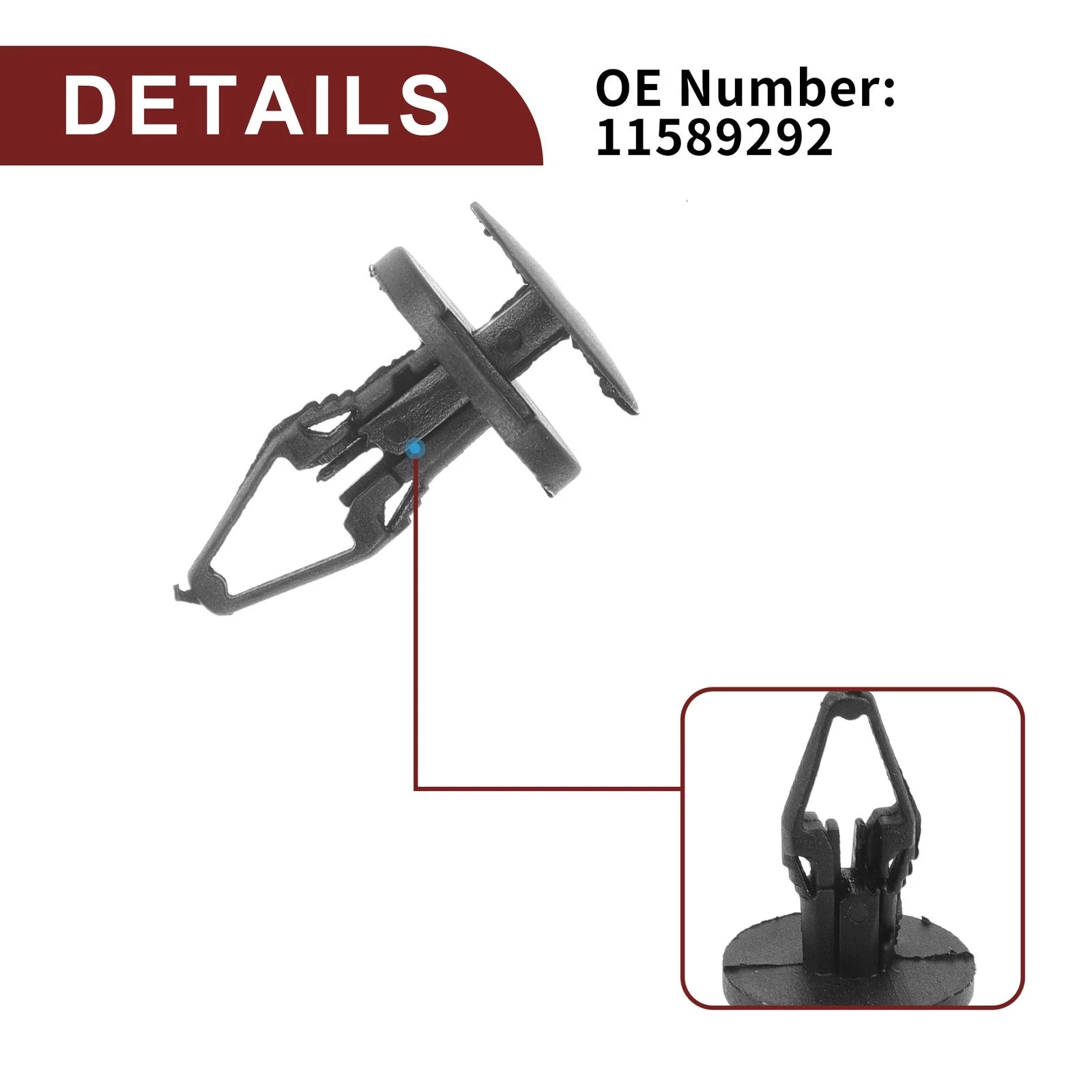 100 Pcs Front Fender Skirt Clip for Chevrolet GMC C K Trucks (2007–2008)