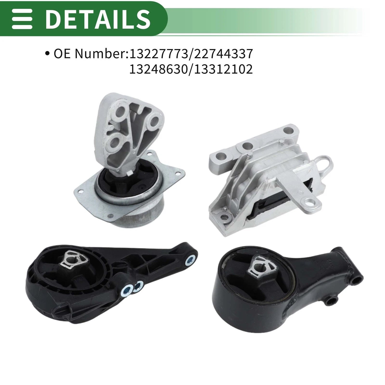 Engine Motor Trans Mount Set for Chevy Malibu 2.5L (2013–2015)