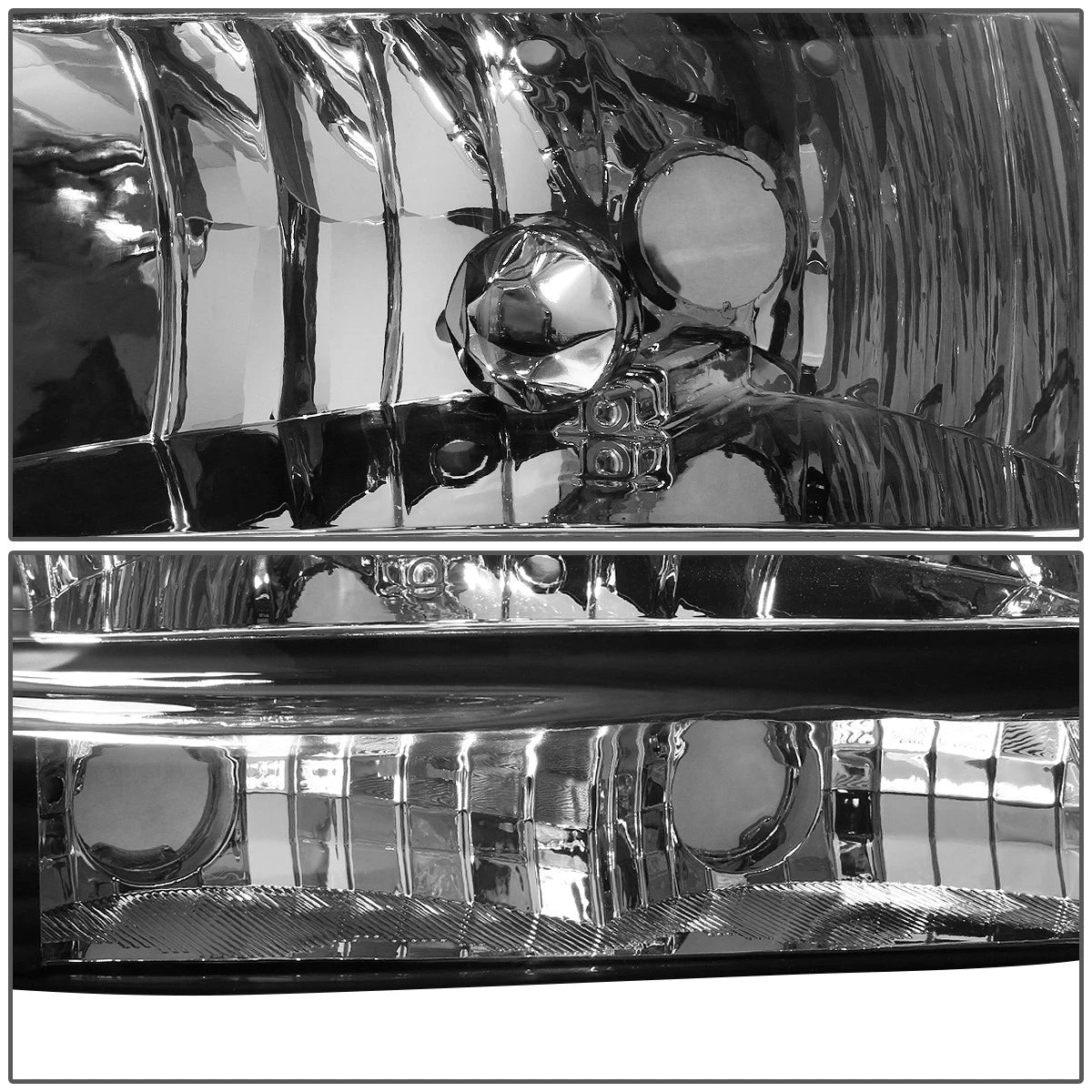 Set of 2 Black Housing Amber Side Headlights for Dodge Dakota/Durango (1997–2004)