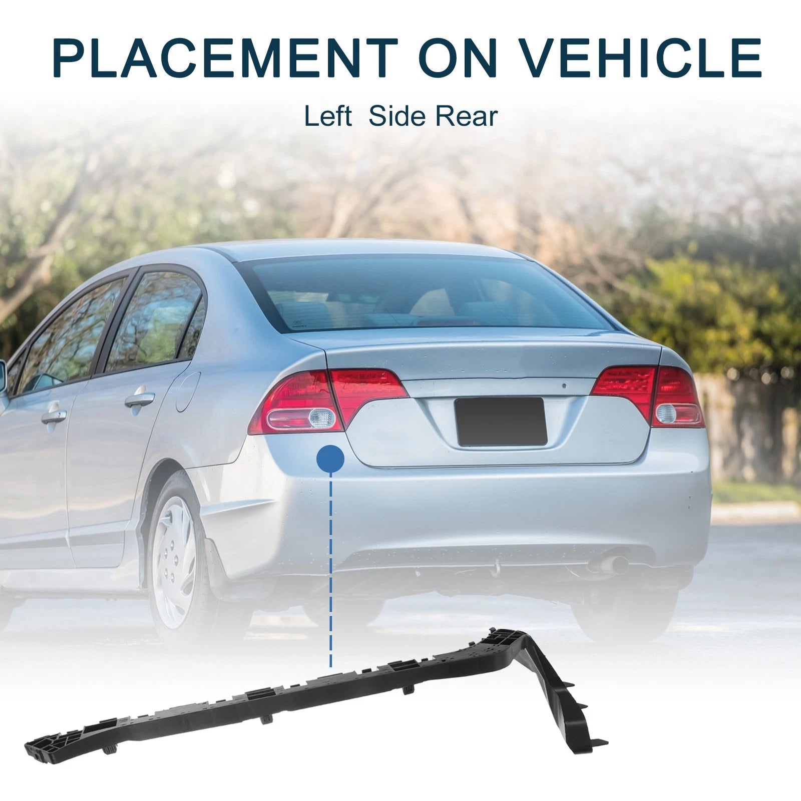 1pc Left Rear Bumper Retainer Bracket No. 71598TR0A02 for Honda Civic (2012)