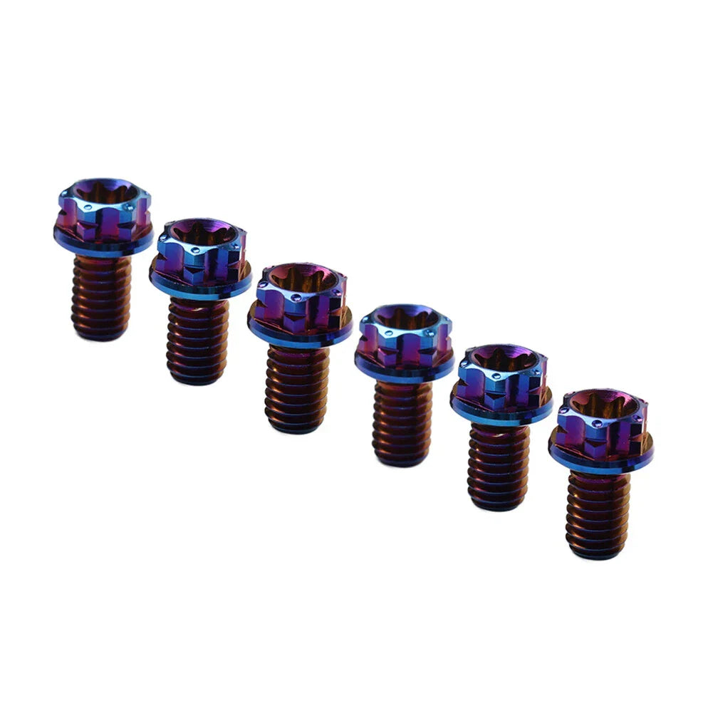 6pcs M6x30mm Titanium Torx Head Flange Screws for Bike Bicycle Motorcycle