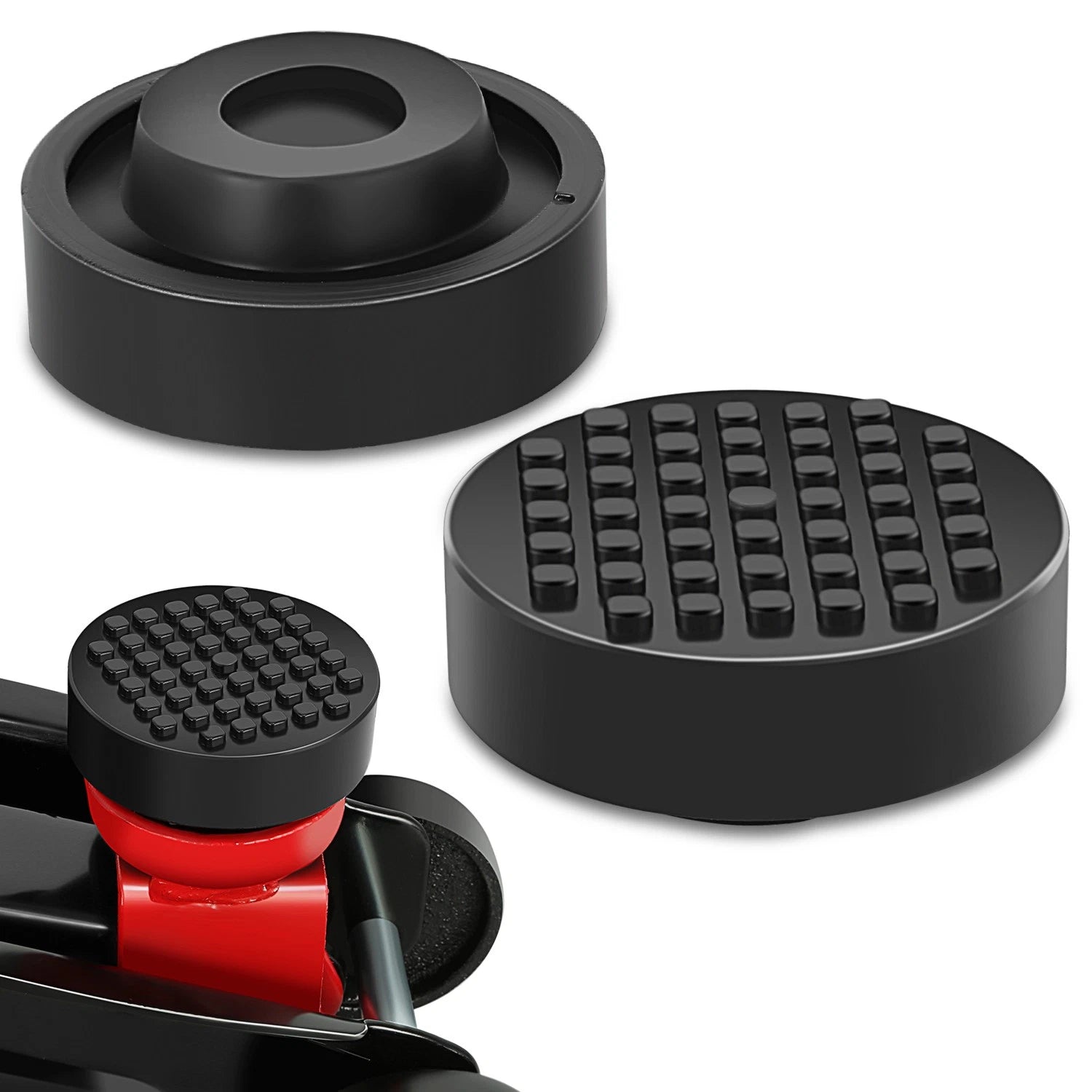 Set of 2 Universal Rubber Pad Adapters for Floor Jack Protection