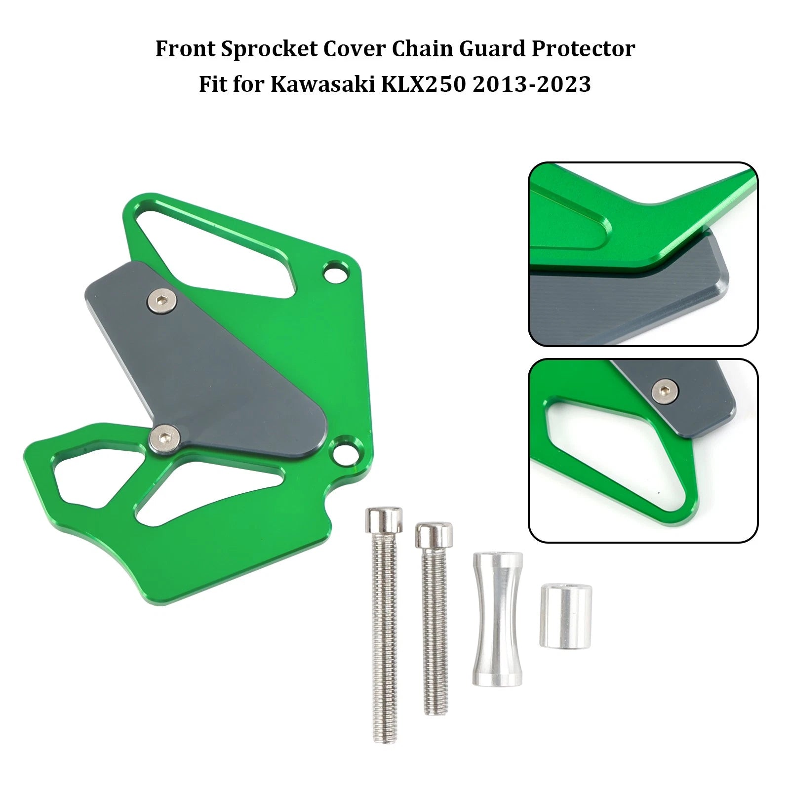 Front Sprocket Cover Chain Guard for Kawasaki KLX250 (2013–2023) Green