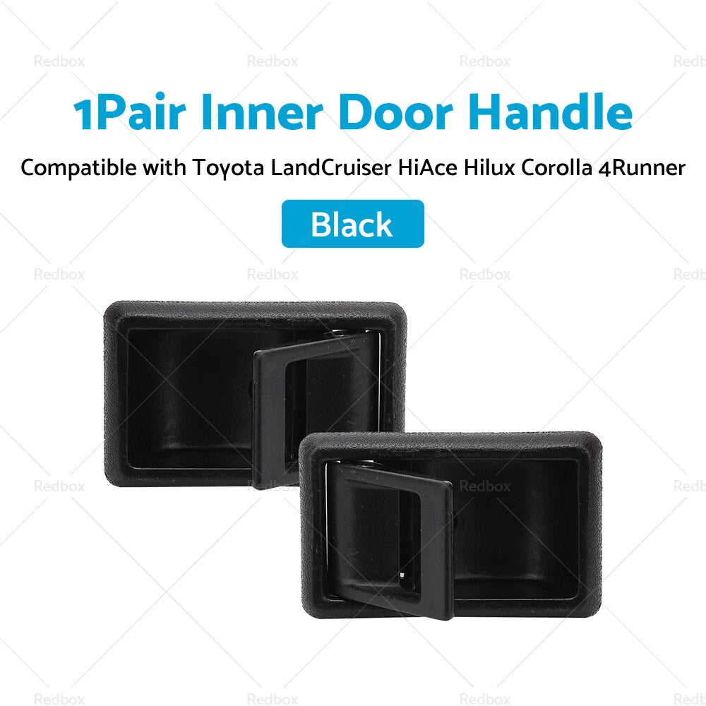 2X Inner Door Handle Black for Toyota Landcruiser (1975–1979)
