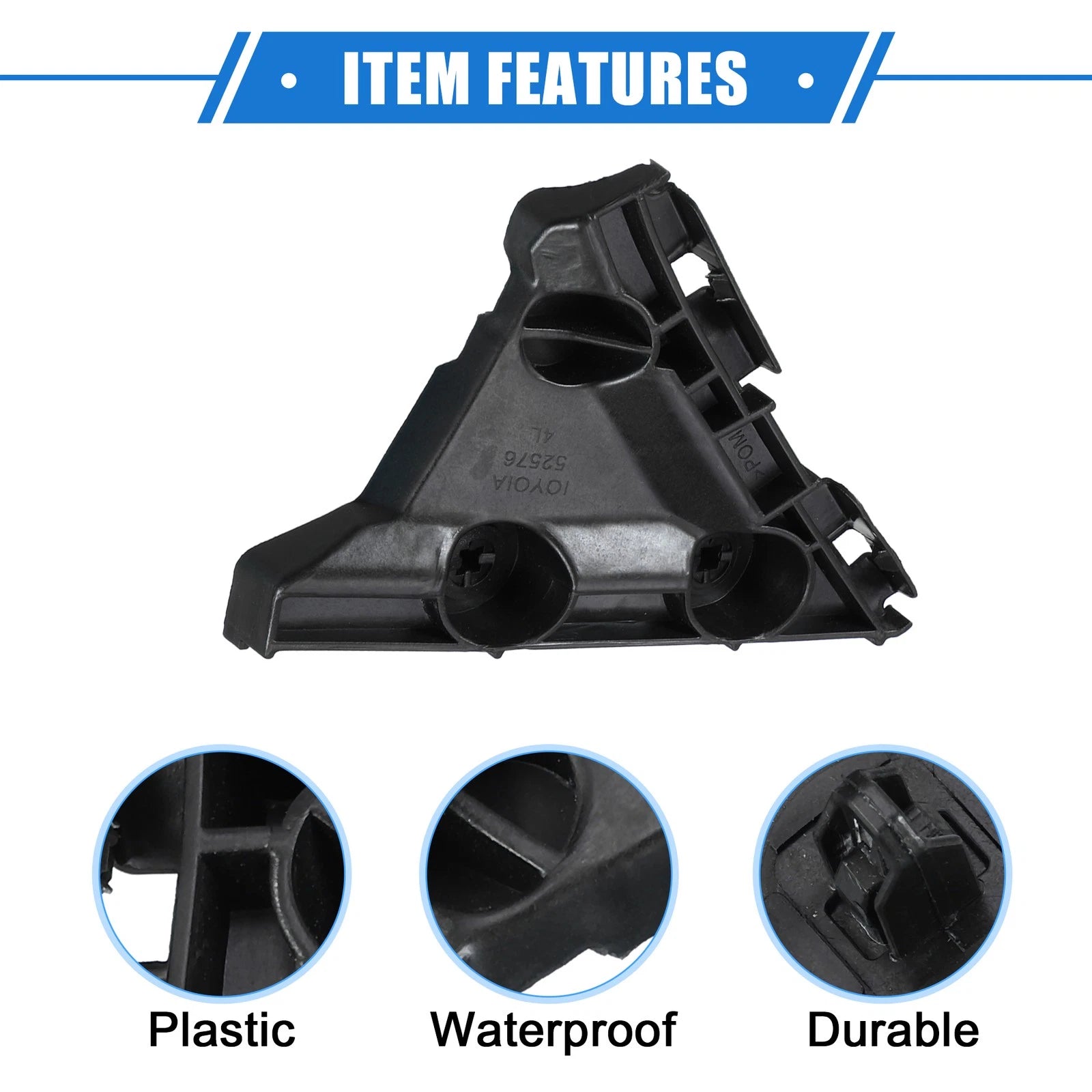 2X Bumper Mounting Support Bracket for Toyota Camry (2007–2011) Black