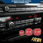 Set of 3 AC Radio Volume Control Switch Knob Cover Rings for BMW F10 (2011–2016) Red
