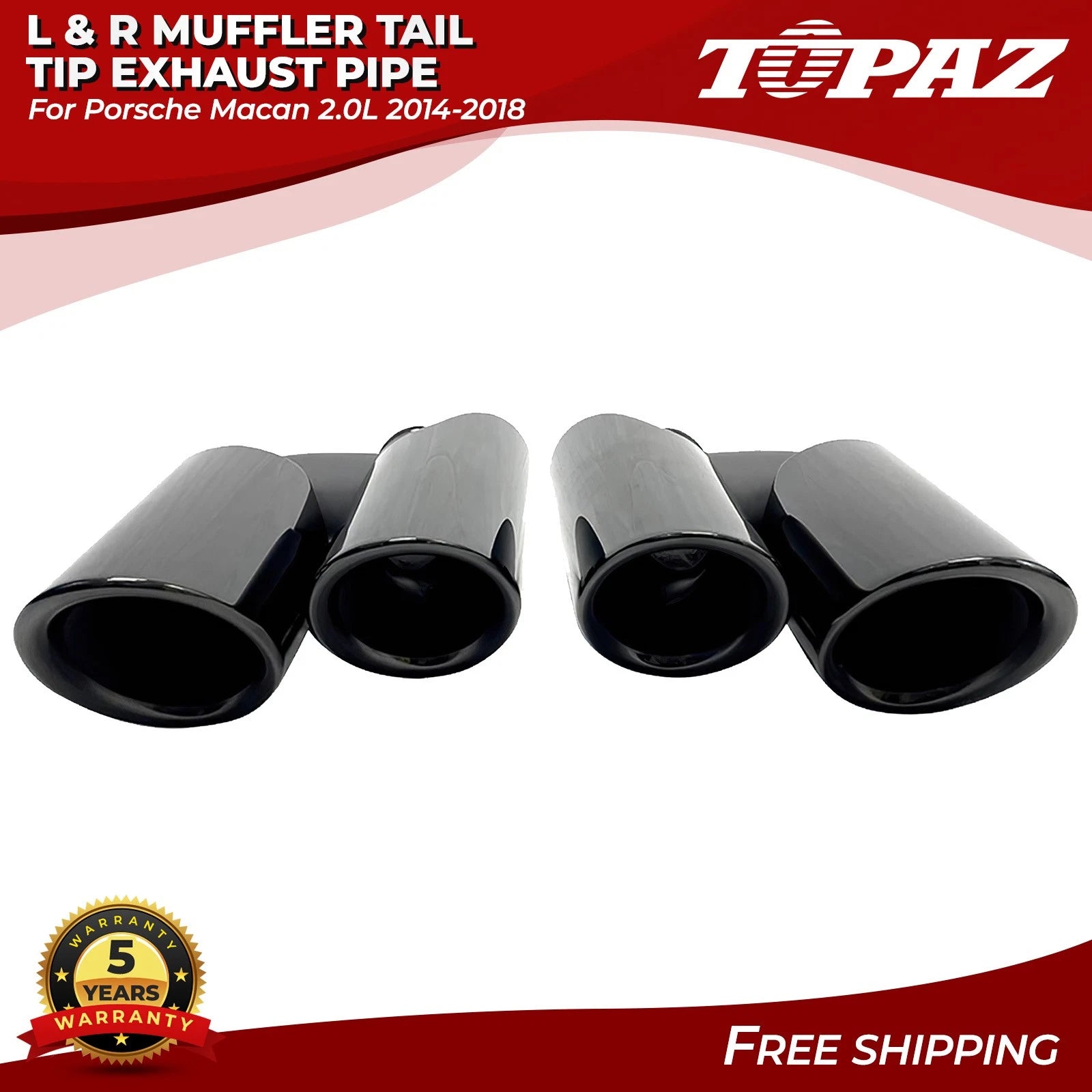 Set of 2 Muffler Tail Tips for Porsche Macan (2014–2018)
