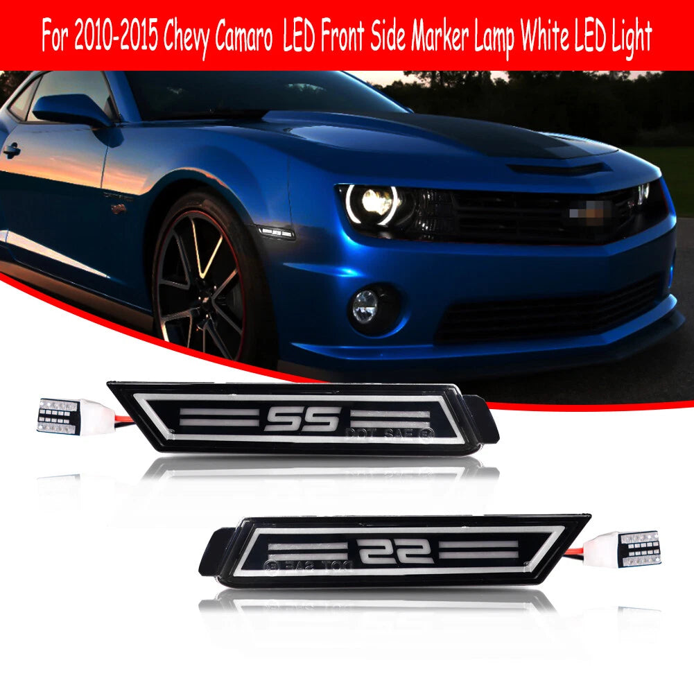2X LED Front Fender Side Marker Lights for Chevy Camaro (2010–2015)