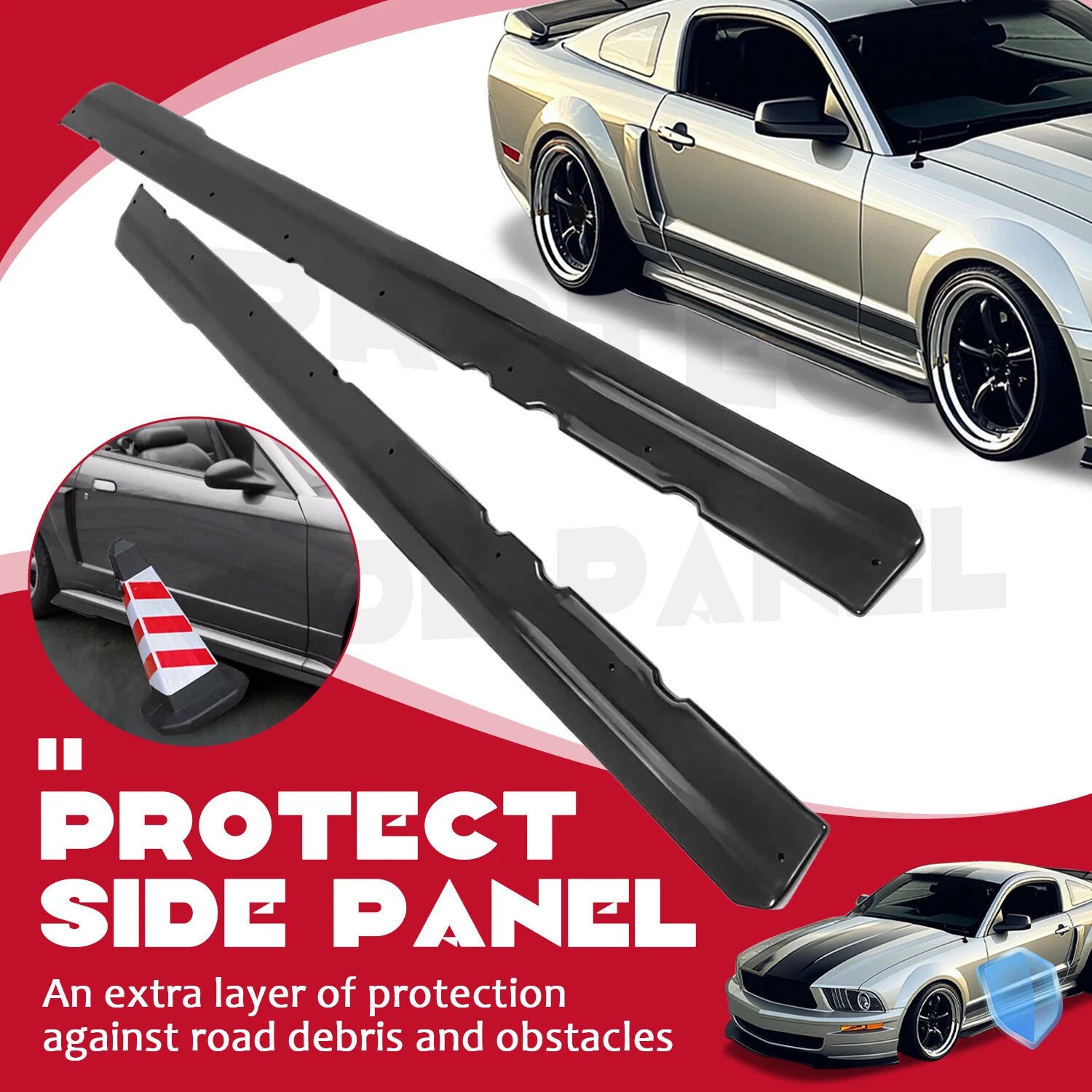 Side Rocker Splitters for Ford Mustang (1999-2004)