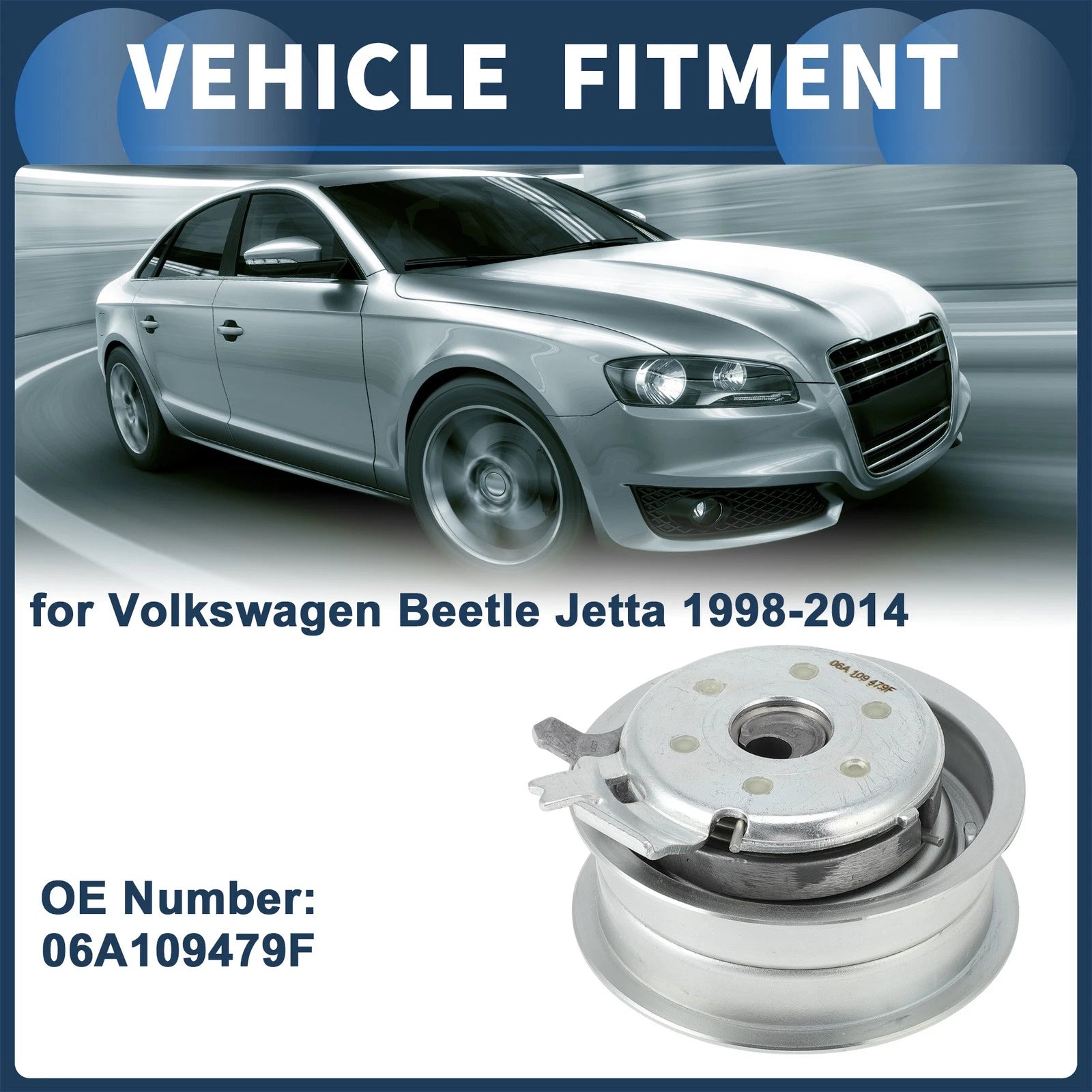 Belt Tensioner for Volkswagen Beetle Jetta (1998–2014) No. 06A109479F Metal