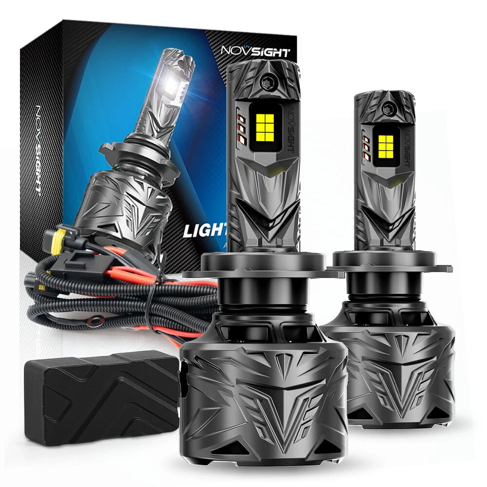2X H7 LED Headlight Bulbs for NOVSIGHT (6000K, 80000LM)