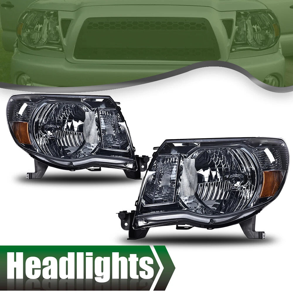 Smoke Lens Chrome Headlight Assembly for Toyota Tacoma (2005–2011)