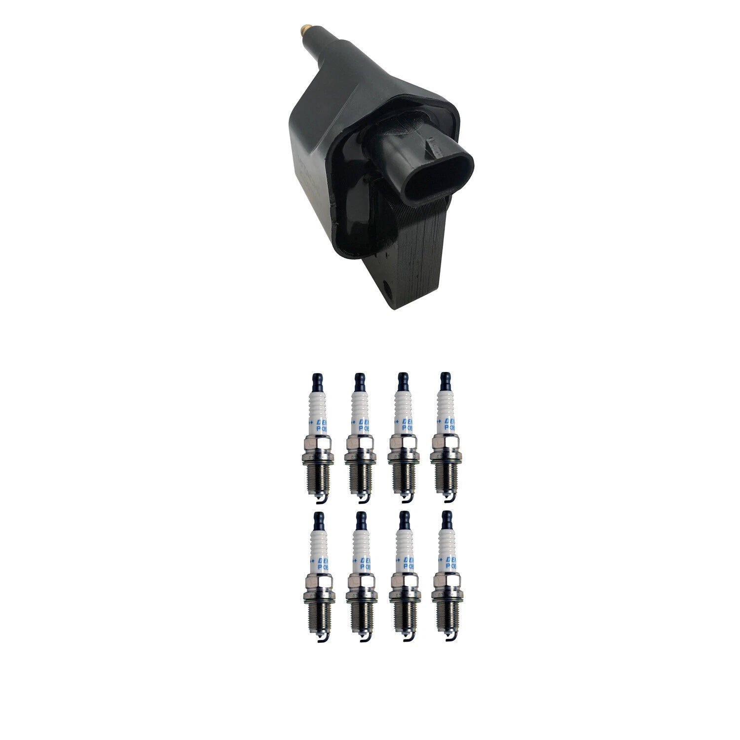 Set of 8 Hitachi Ignition Coils & Denso Platinum Spark Plugs for B2500 B3500 Dakota (1997–2004)