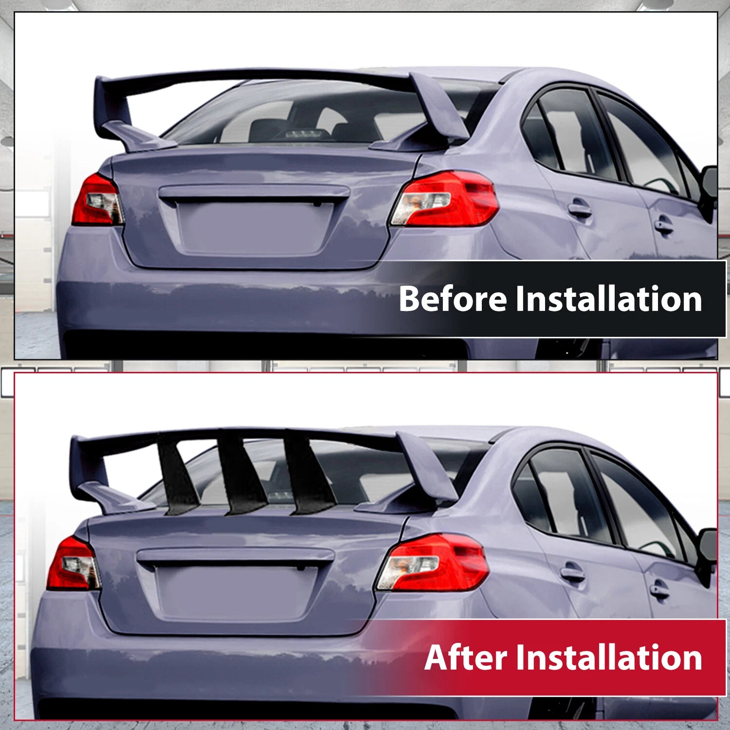 3X Trunk Spoiler Wing Stabilizer Support for Subaru WRX STI (2015–2019)