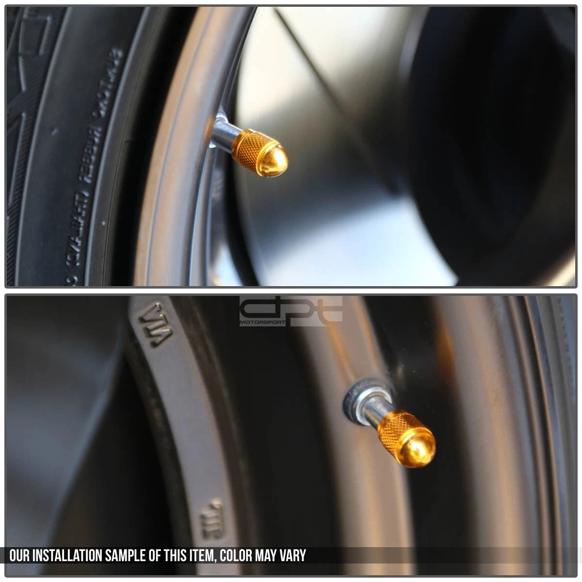 Set of 4 Aluminum Bullet Style Tire Rim Valve Stem Caps Gold for Universal