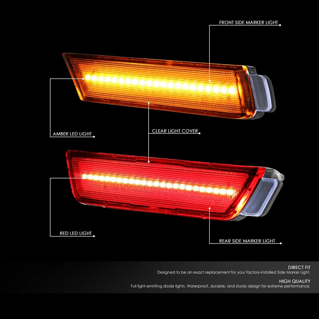 Set of 4 LED Bumper Side Marker Light Lamps for Chevy Camaro (2010–2015)