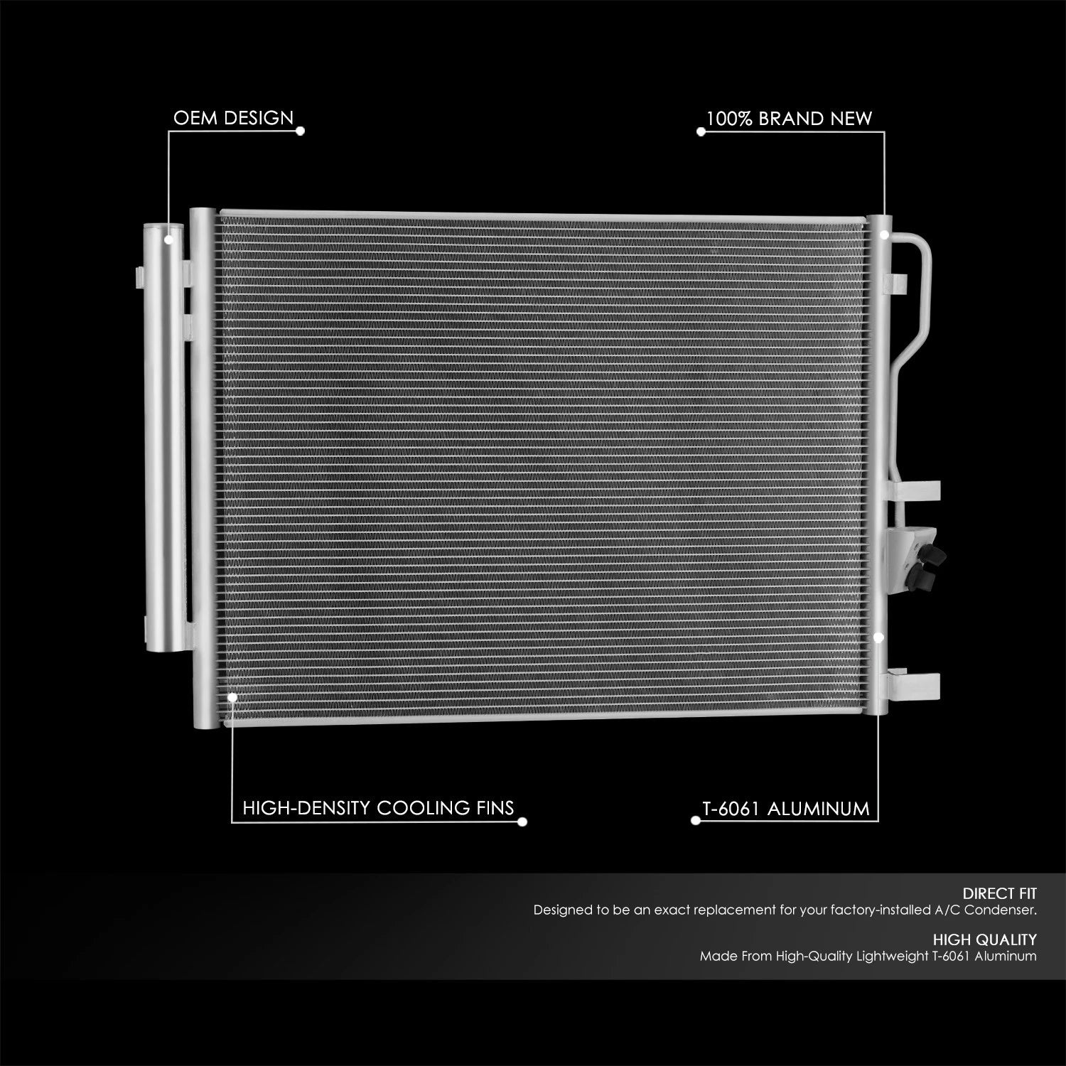 A/C Condenser for Hyundai Tucson 1.6L (2016–2018) Aluminum Core