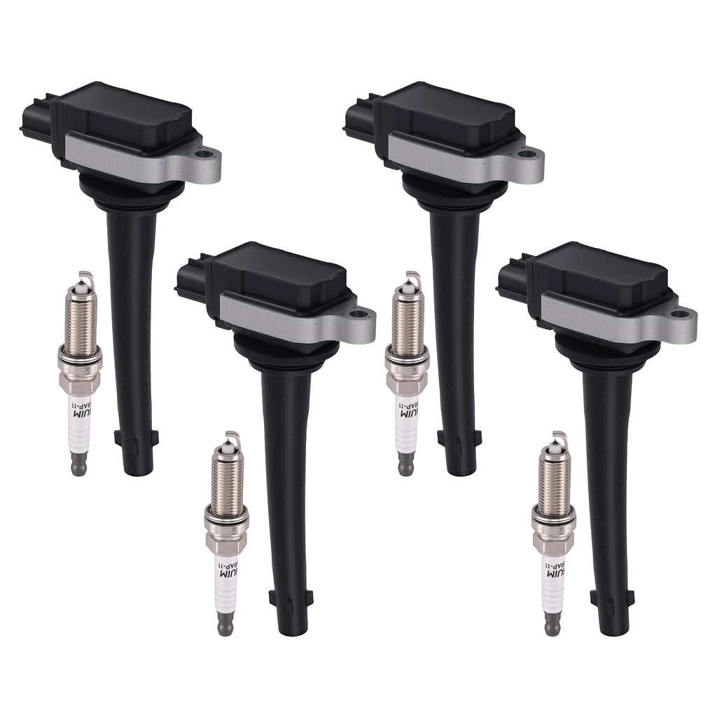 Set of 4 Ignition Coils + Spark Plugs for Nissan Sentra 2.0L (2007–2009) UF591