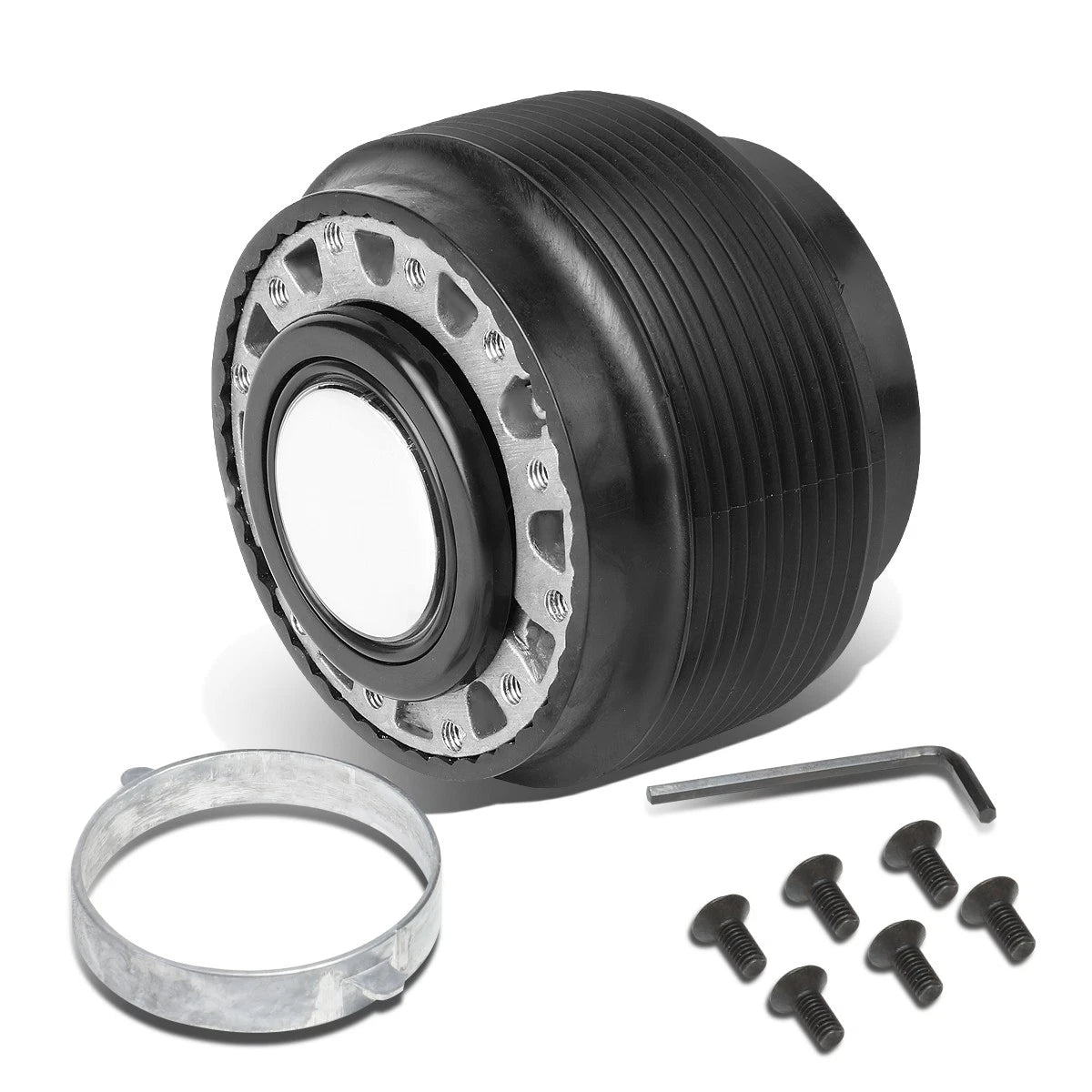 6 Hole Steering Wheel Hub Adaptor + Horn Button for Honda Accord/Civic/CRX (1984–1989)
