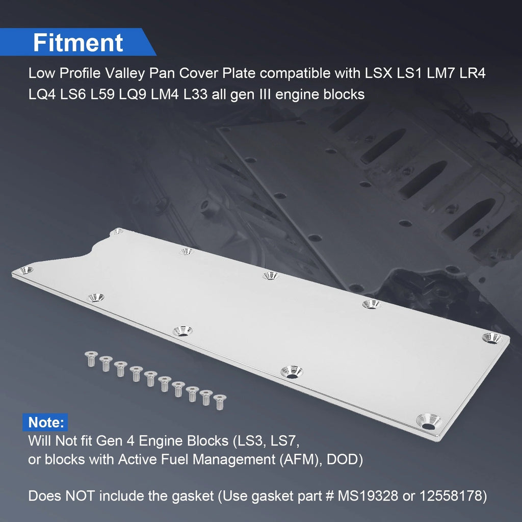 Billet Valley Pan Cover Plate for LS Gen III (2001-2007)