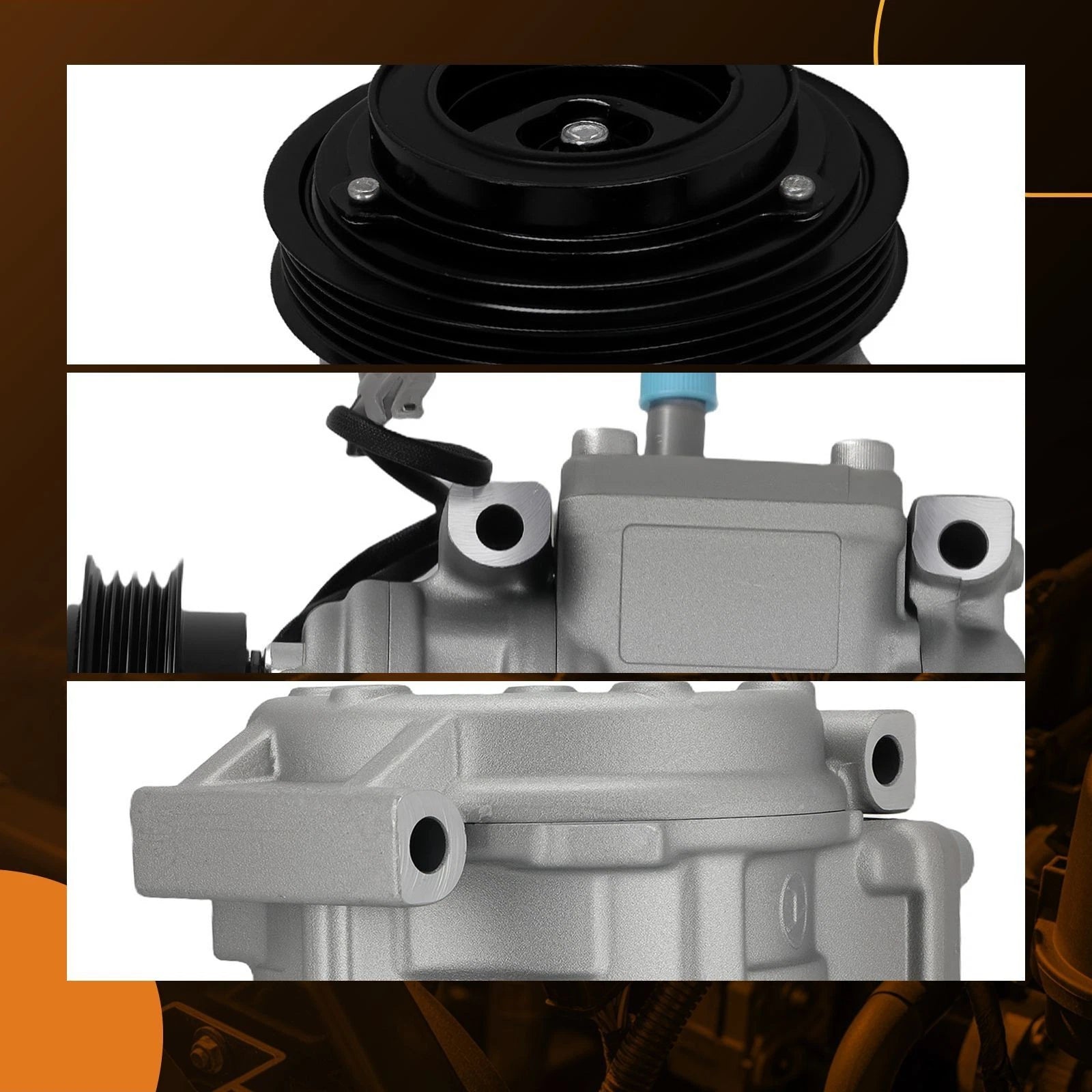 A/C Compressor with 4-Groove Pulley for Toyota Tundra (2000–2004)
