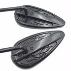 Furious Black Flame Mirrors for Harley Sportster Dyna Touring Softail