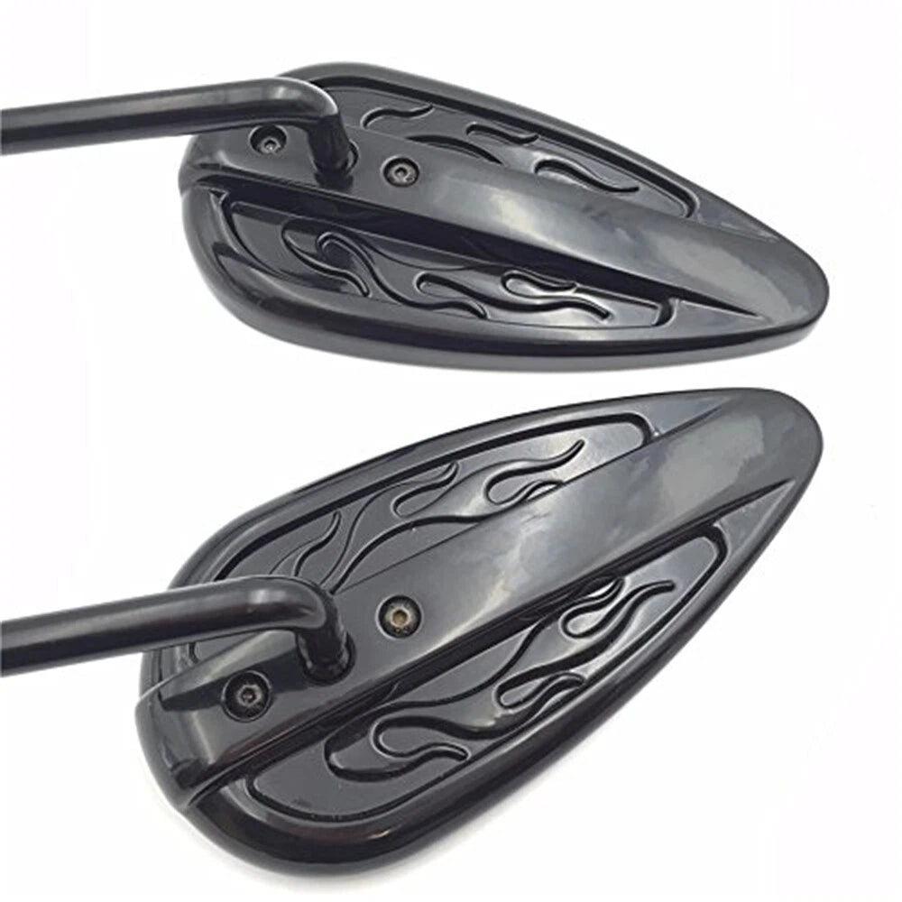 Furious Black Flame Mirrors for Harley Sportster Dyna Touring Softail