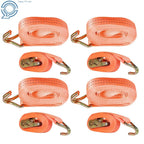 Set of 4 Heavy Duty Ratchet Straps 4000 lbs with J Hook 1.5" × 20'