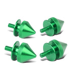 Set of 4 Aluminum Green Spiky Bumper Quick Release Fasteners