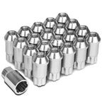 20 PC Open End M12x1.25 50mm Tall Aluminum Lug Nuts + Lock Key for JDM Vehicles