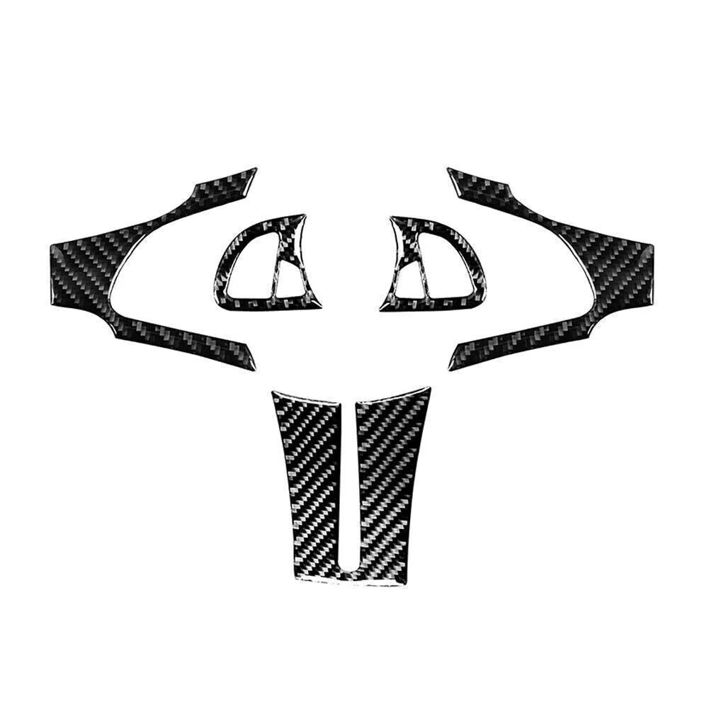 5Pcs Steering Wheel Cover Trim for BMW Z4 E85 (2003–2008) Carbon Fiber Black