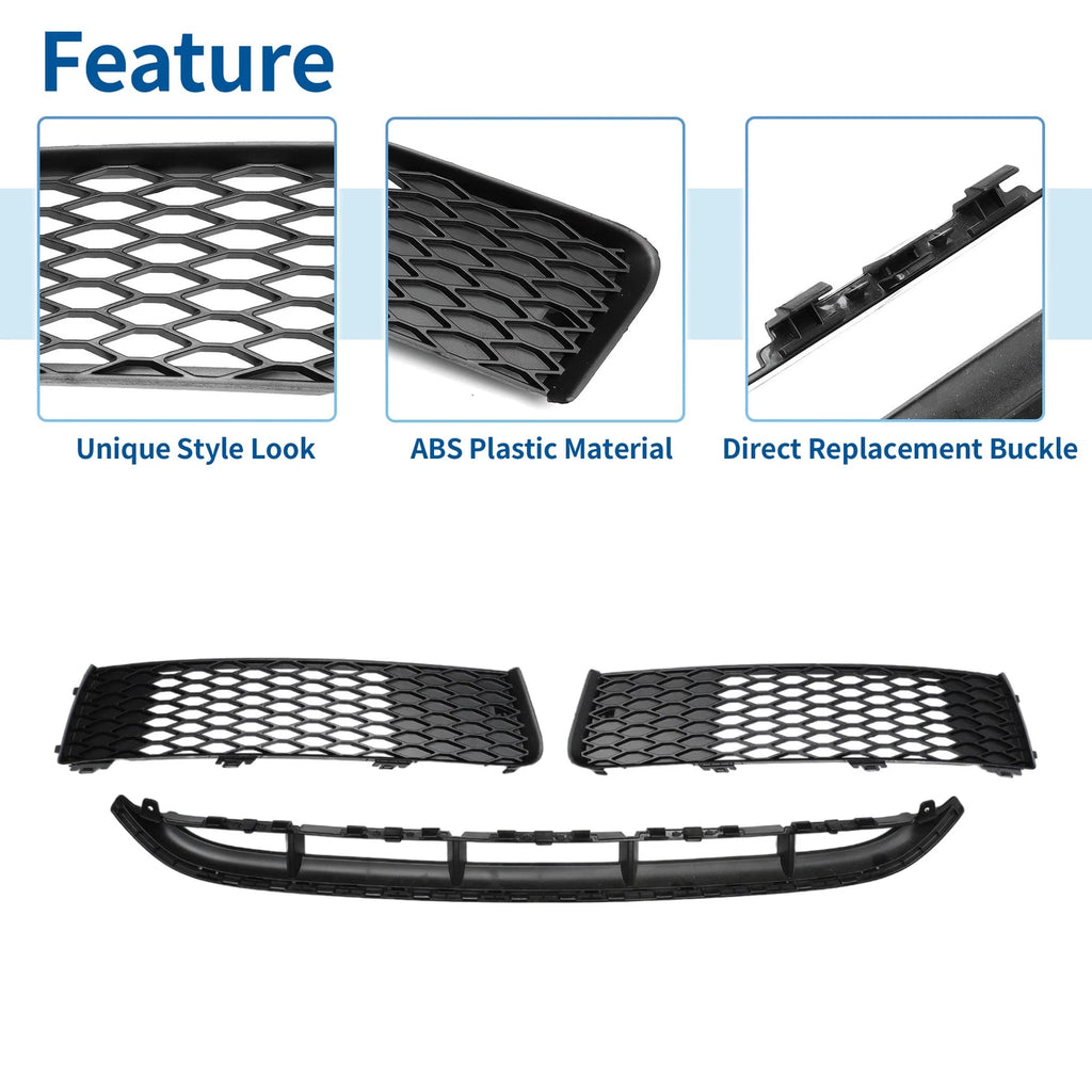 Set of 1 Front Lower Bumper Grille for Audi Q7 (2020–2024) Black Sport Style