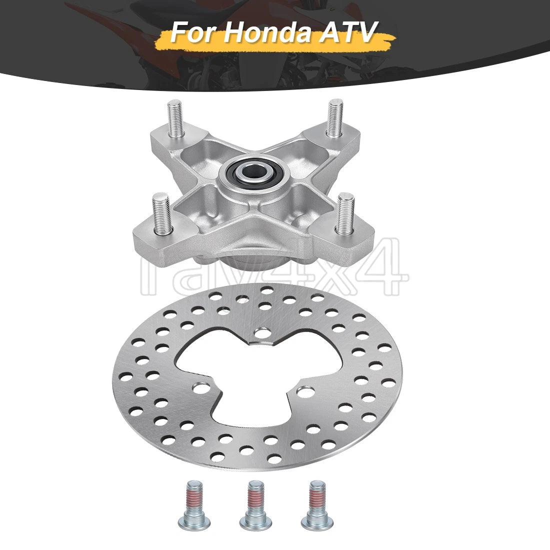 Front Wheel Hub & Brake Disc Rotor for Honda Sportrax 400 TRX400EX (2002–2008)