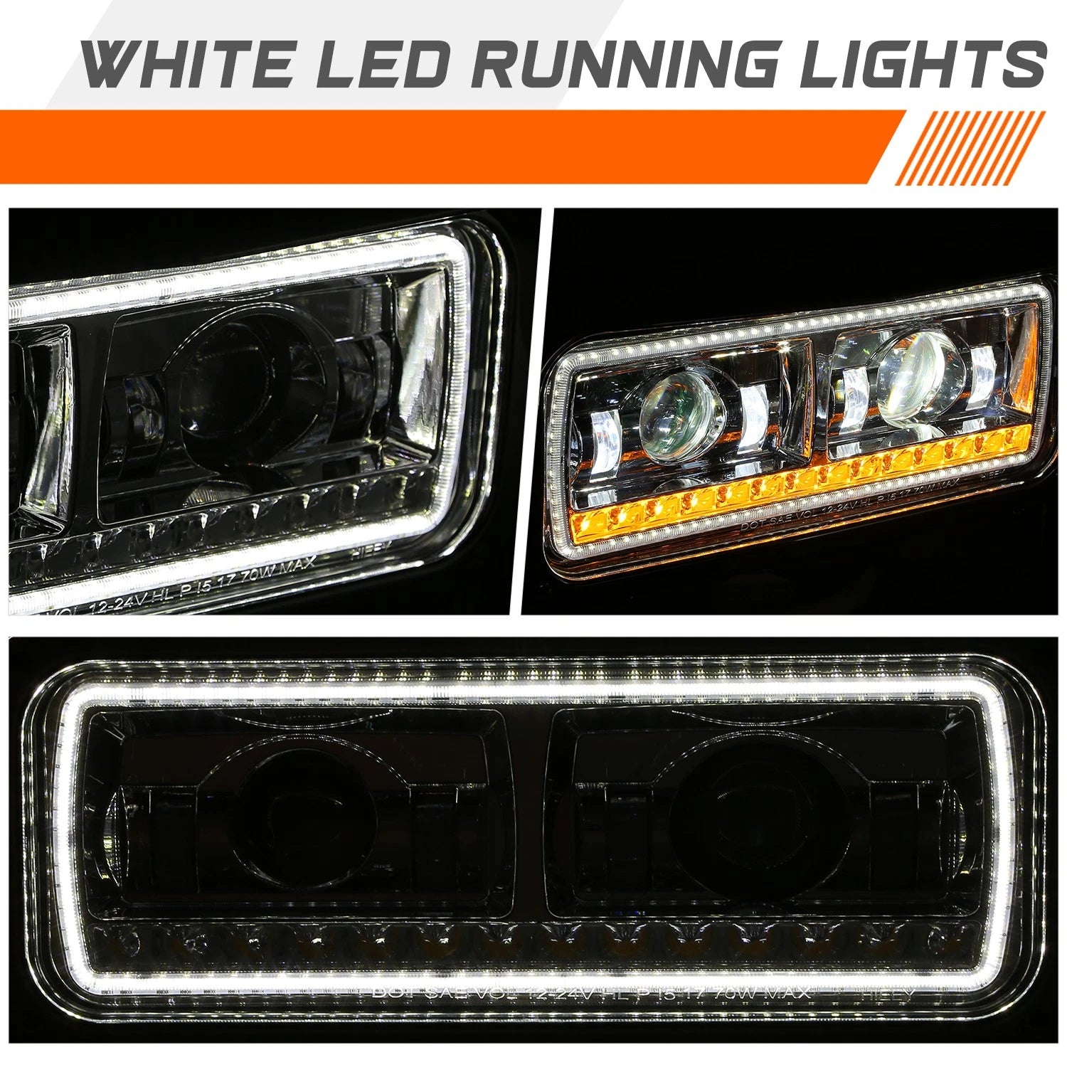Headlight Lamps for Chrysler Pacifica Voyager (2017–2023) Black/Clear