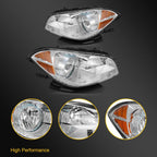 Set of 2 Headlight Assembly for Chevrolet Malibu (2008–2012) Chrome Amber