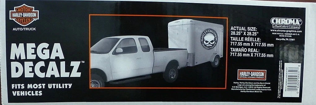 Set of 2 Harley Davidson Willie G Skull Logo Decals for Trailer Garage