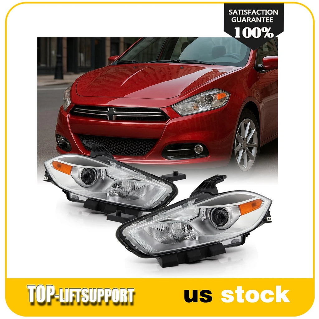 Pair Projector Headlights for Dodge Dart (2013–2016) Chrome